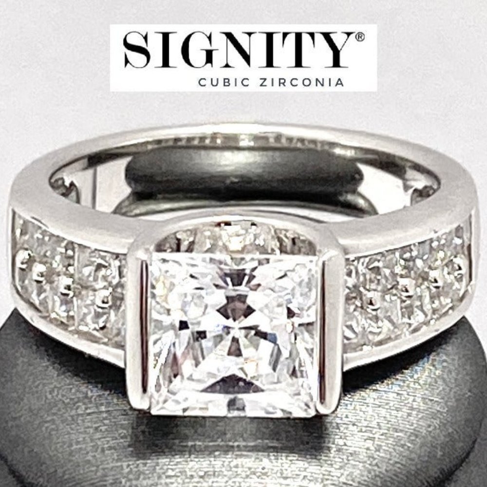 925 Sterling Silver, Signity Diamond CZ Ring